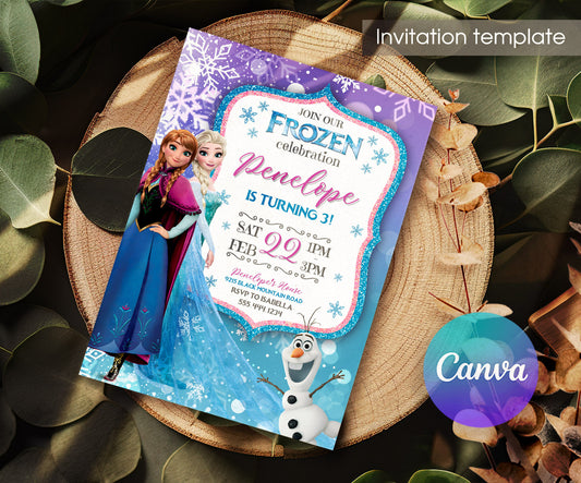 Frozen Elsainvite template, customizable, Share or Print, girl | RX412