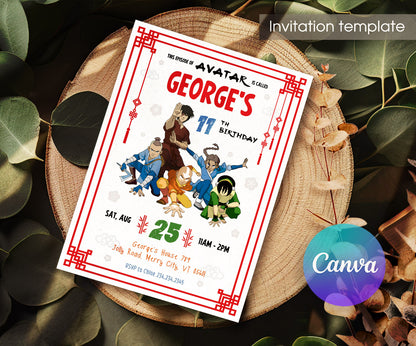 Avatar The Last Airbenderinvite template, customizable, Share or Print,  | DU743