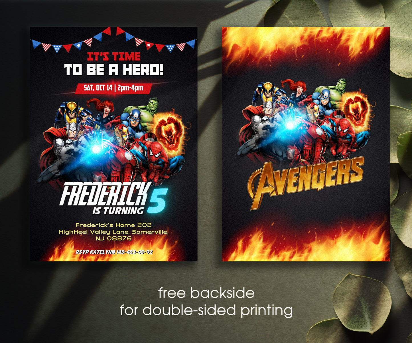 Avengers Marvel Superheroinvite template, customizable, Share or Print, boy | VN112